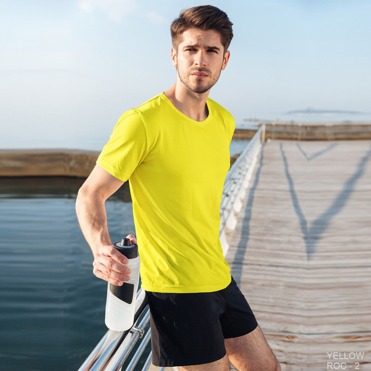 Dry Fit athletic T shirt for Men - Yellow