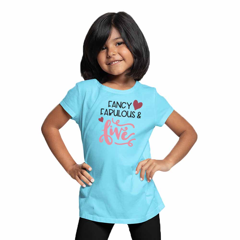 Fancy Fabulous Style 5th Birthday Theme Kids T-shirt