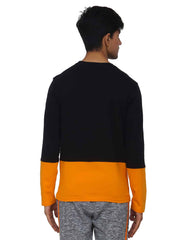 Color Block Long Sleeve Crew Neck Tee