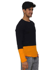 Color Block Long Sleeve Crew Neck Tee