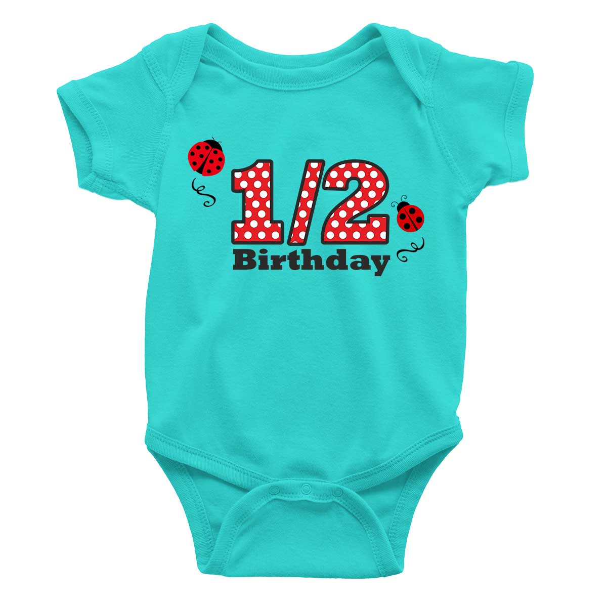 Half Birthday Beetle design Onesie or T Shirt Unisex kids