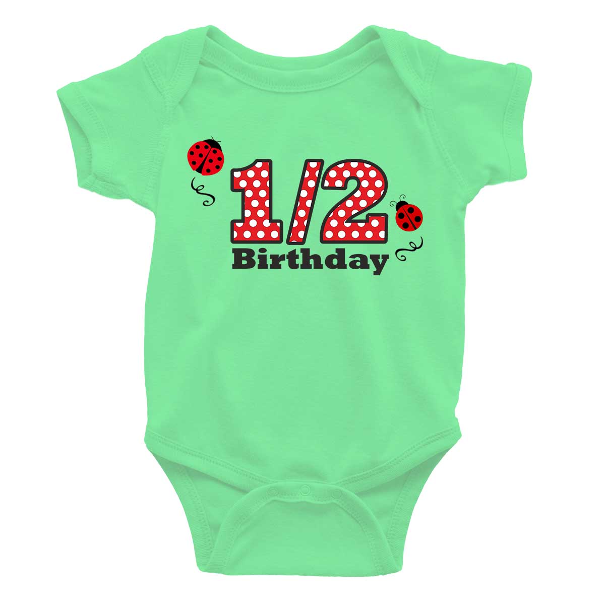 Half Birthday Beetle design Onesie or T Shirt Unisex kids