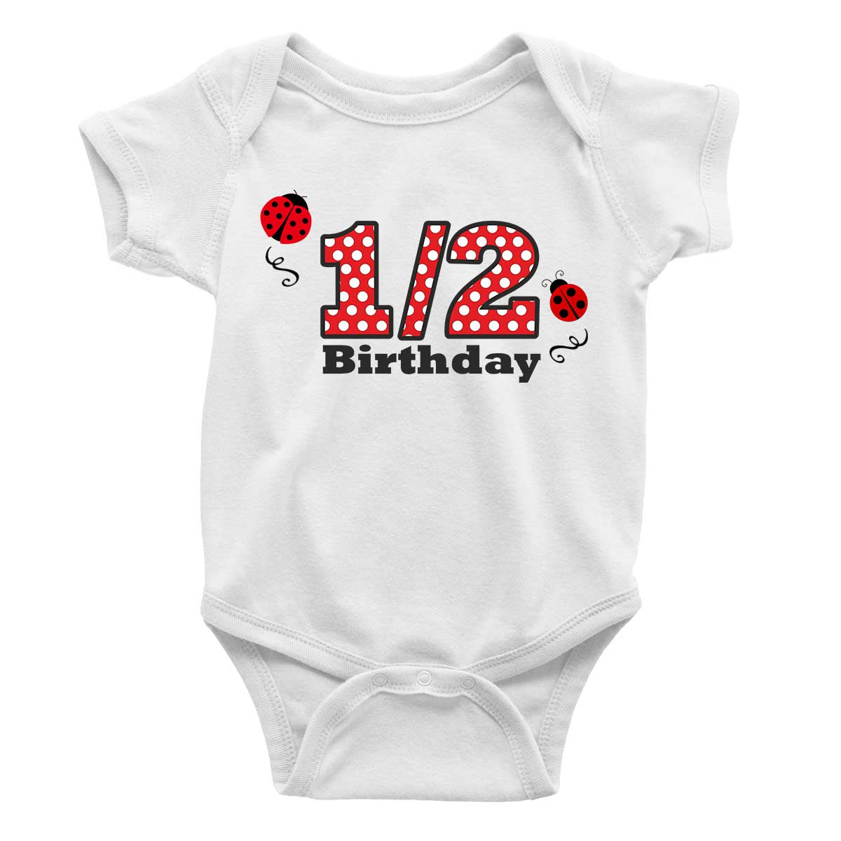 Half Birthday Beetle design Onesie or T Shirt Unisex kids