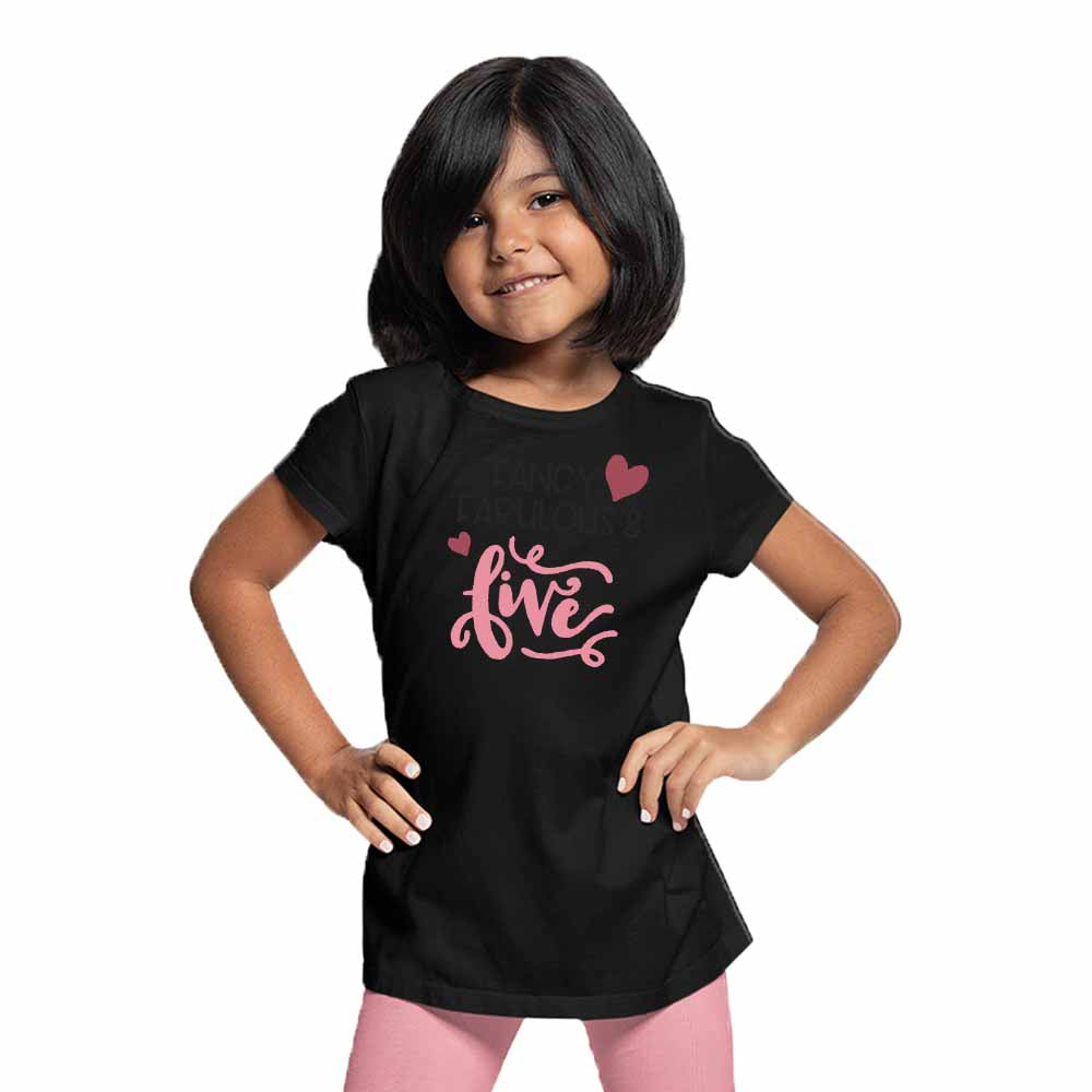 Fancy Fabulous Style 5th Birthday Theme Kids T-shirt