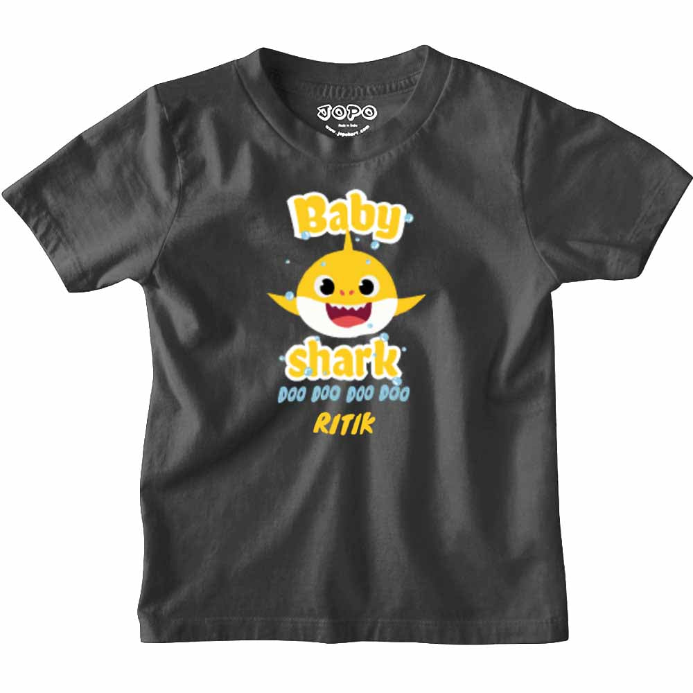 Birthday Customised Kids Tshirts - Shark Theme