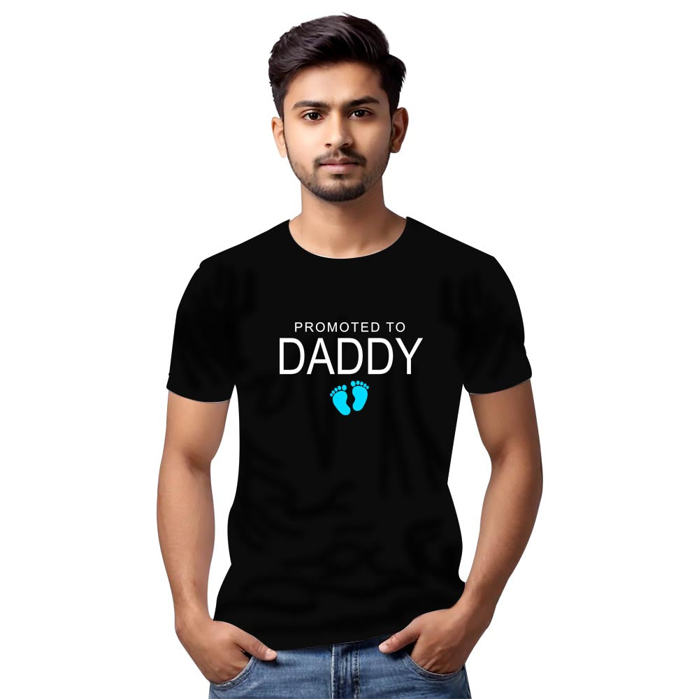 Dad To Be Print T Shirt- Black