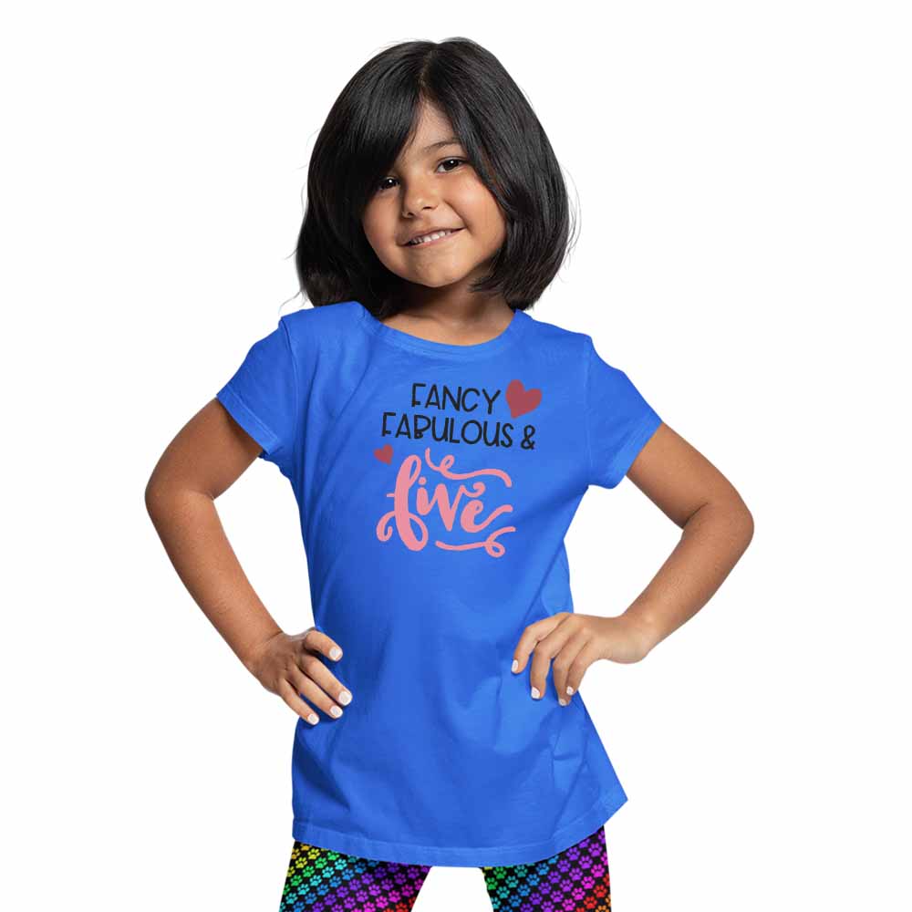 Fancy Fabulous Style 5th Birthday Theme Kids T-shirt