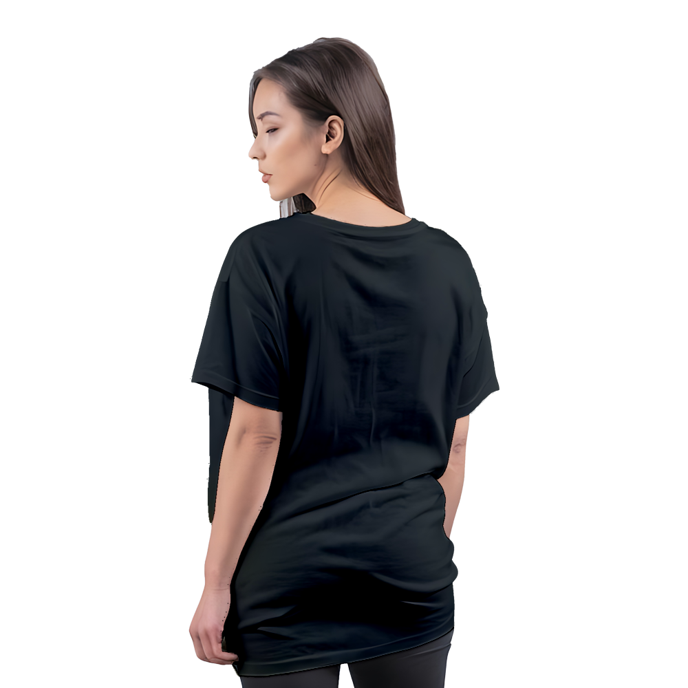 Drop Shoulder Women's Plain T Shirt-Blue grey