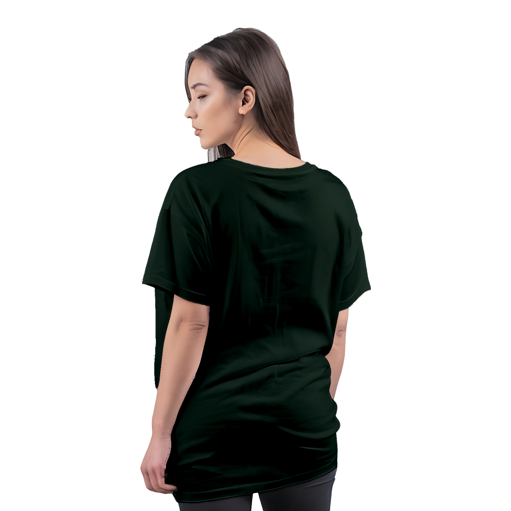 Drop Shoulder Women's Plain T Shirt-Bottle green