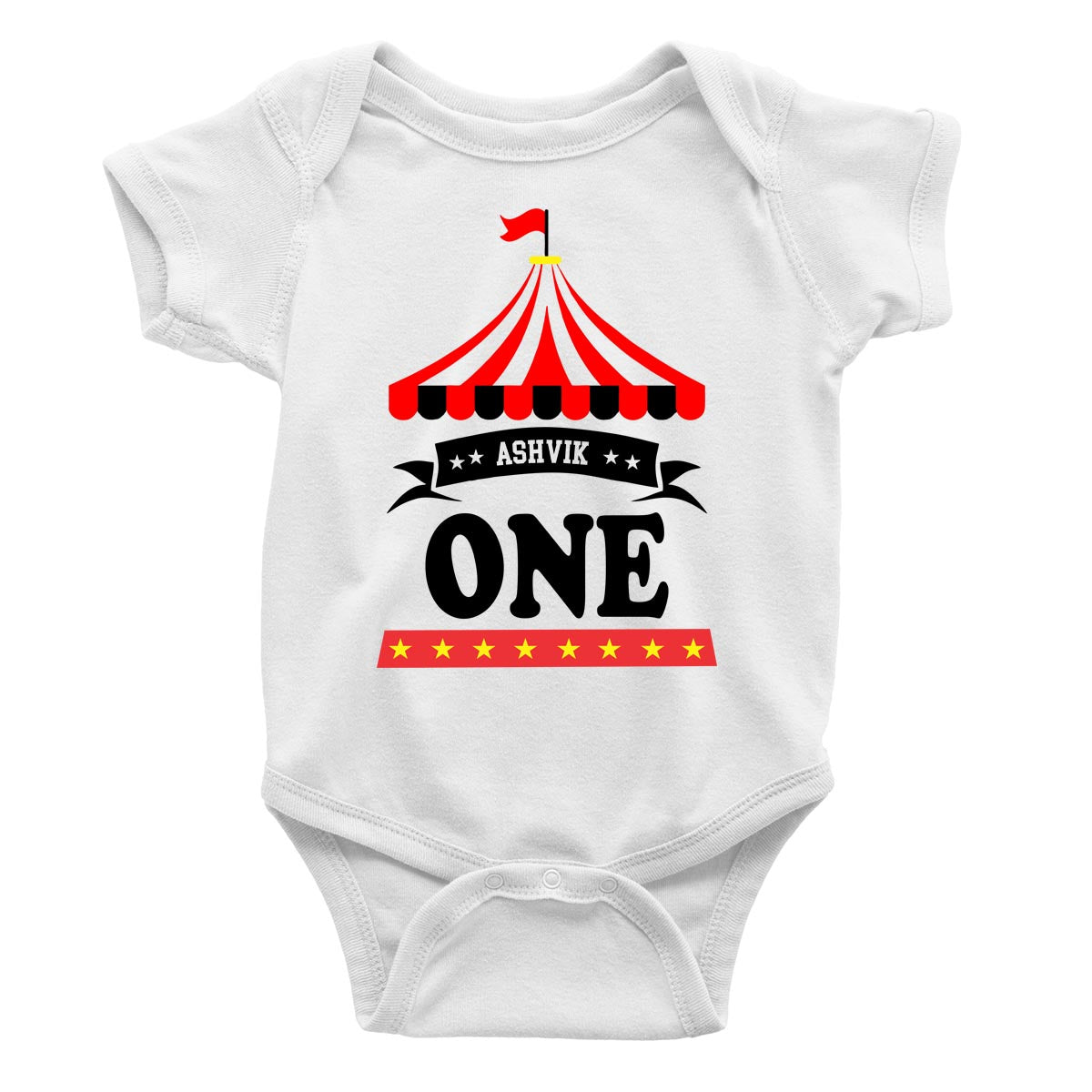 Circus Theme Custom Name Rompers