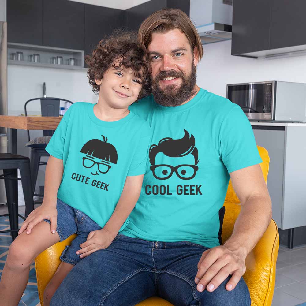 Geeky Duo Tees - Cool Geek & Cute Geek Combo Tees
