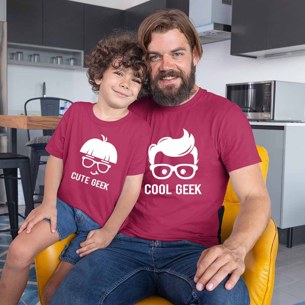 Geeky Duo Tees - Cool Geek & Cute Geek Combo Tees