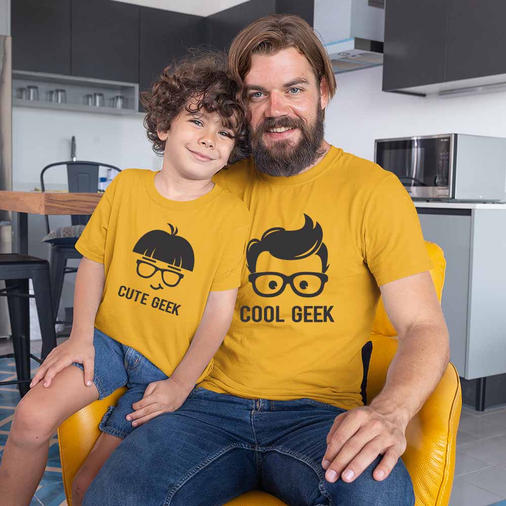 Geeky Duo Tees - Cool Geek & Cute Geek Combo Tees