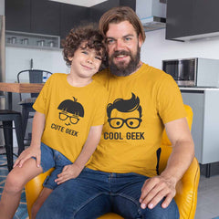 Geeky Duo Tees - Cool Geek & Cute Geek Combo Tees