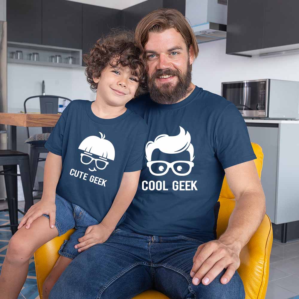 Geeky Duo Tees - Cool Geek & Cute Geek Combo Tees