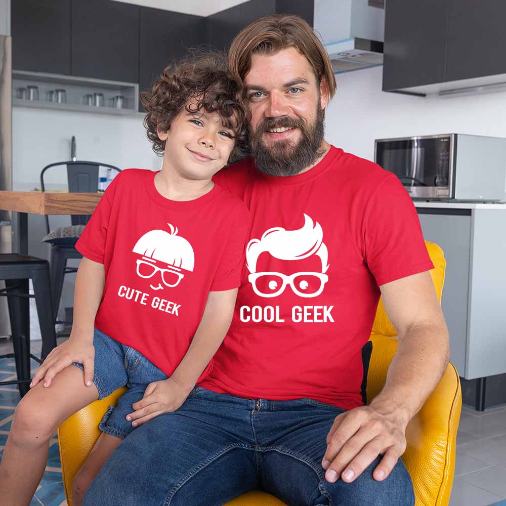 Geeky Duo Tees - Cool Geek & Cute Geek Combo Tees