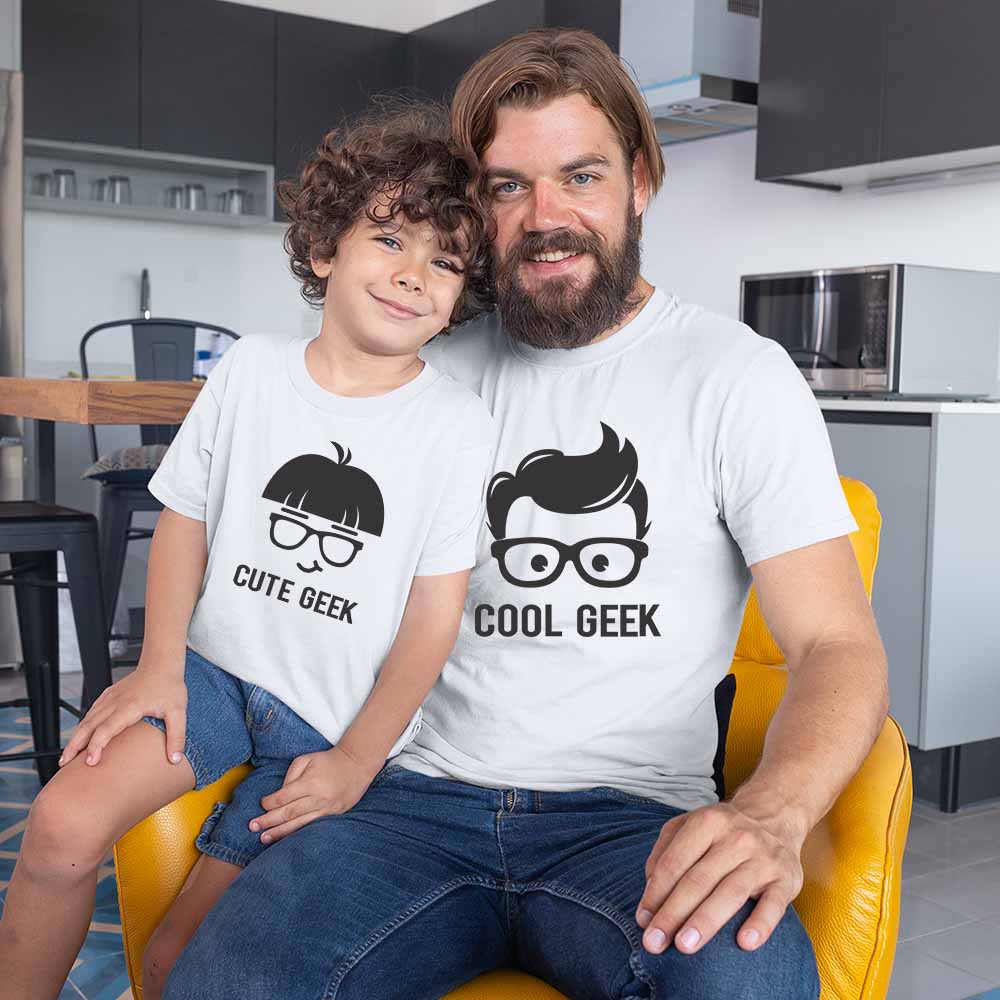 Geeky Duo Tees - Cool Geek & Cute Geek Combo Tees