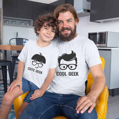 Geeky Duo Tees - Cool Geek & Cute Geek Combo Tees
