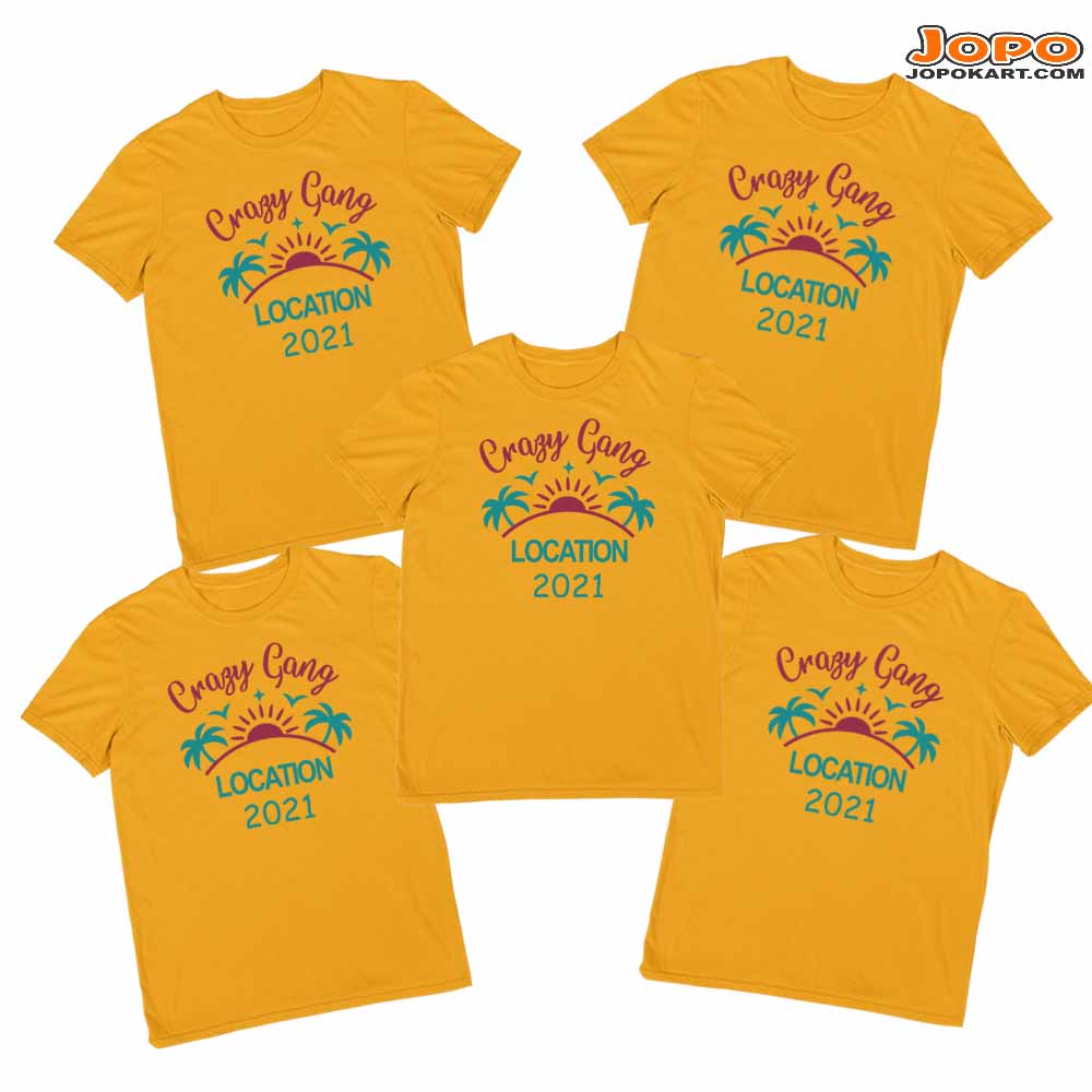 Custom Gang Name & Place of Vacation 2021 - Group T shirts