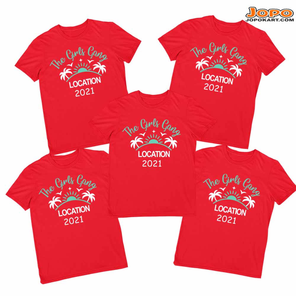 Custom Gang Name & Place of Vacation 2021 - Group T shirts