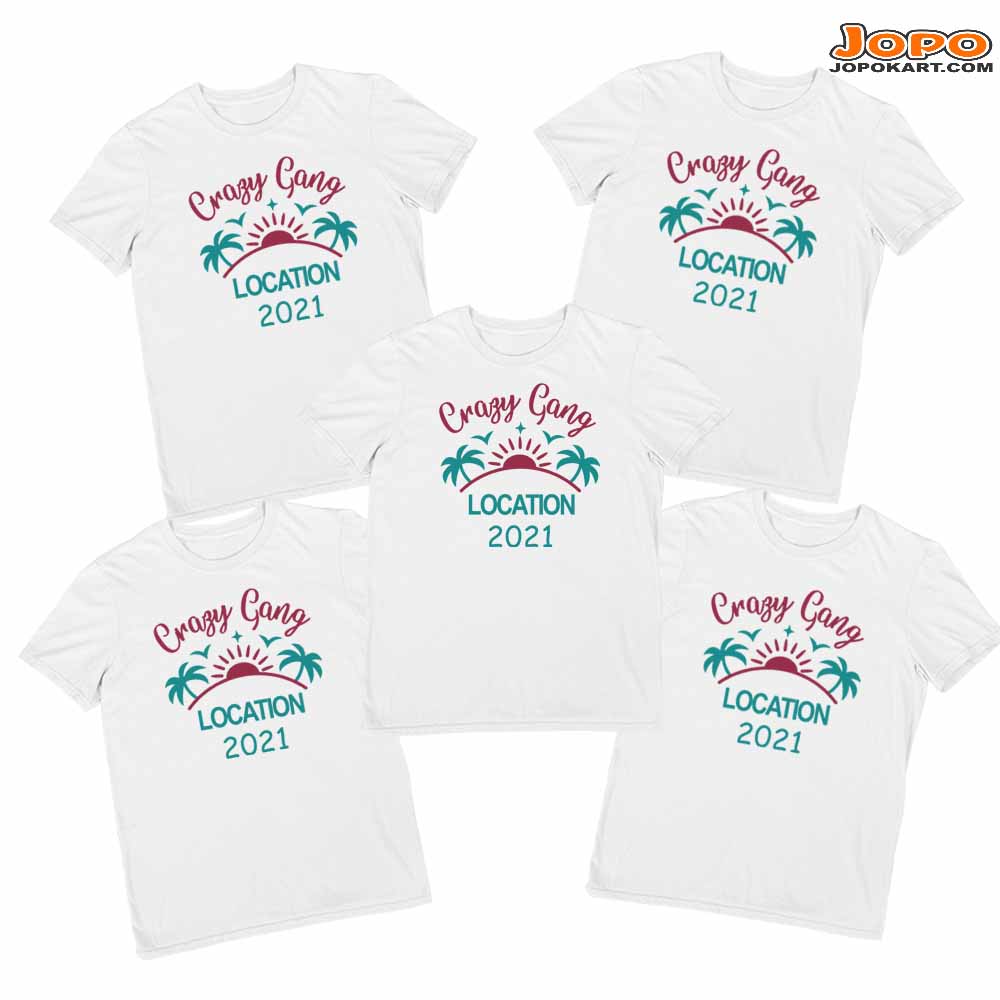 Custom Gang Name & Place of Vacation 2021 - Group T shirts