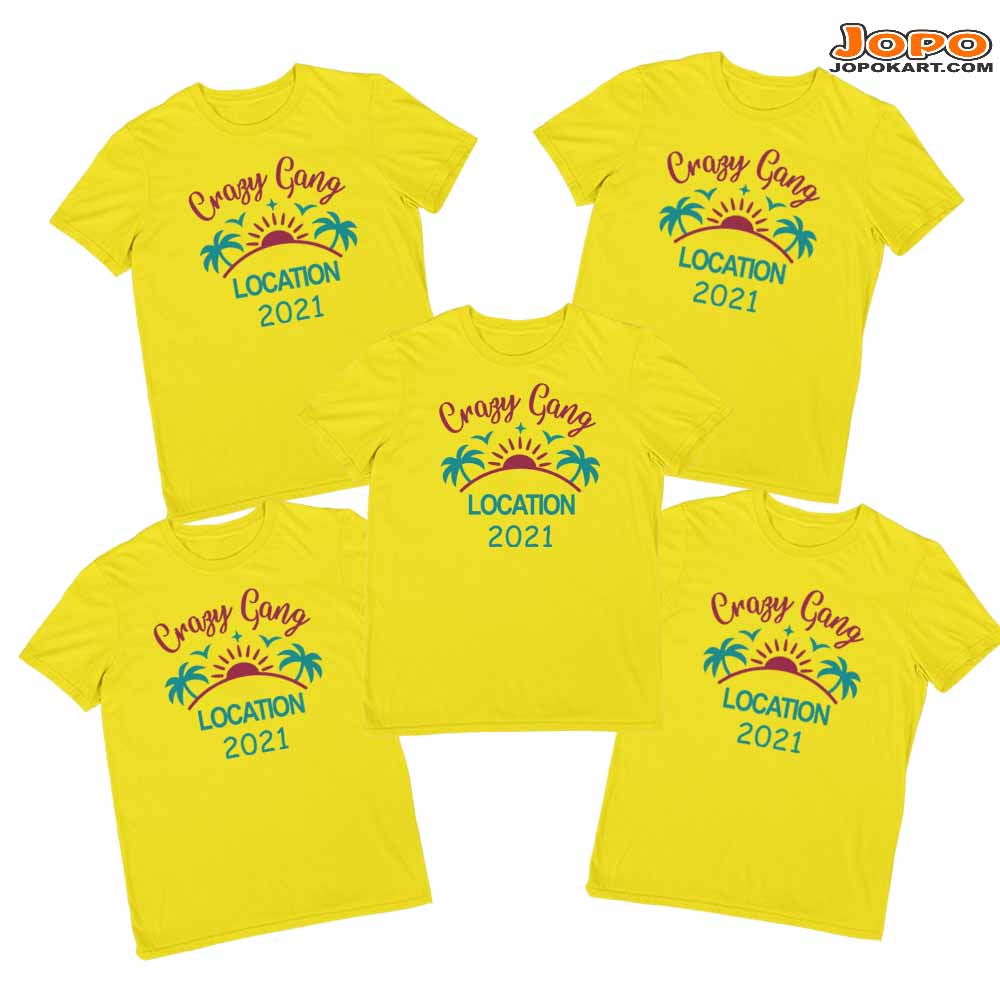 Custom Gang Name & Place of Vacation 2021 - Group T shirts
