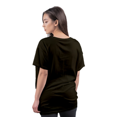 Drop Shoulder Women's Plain T Shirt-Dark olive