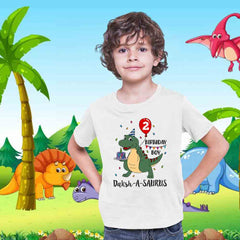 Dinosaurus Theme Customised Birthday Boy Tshirt