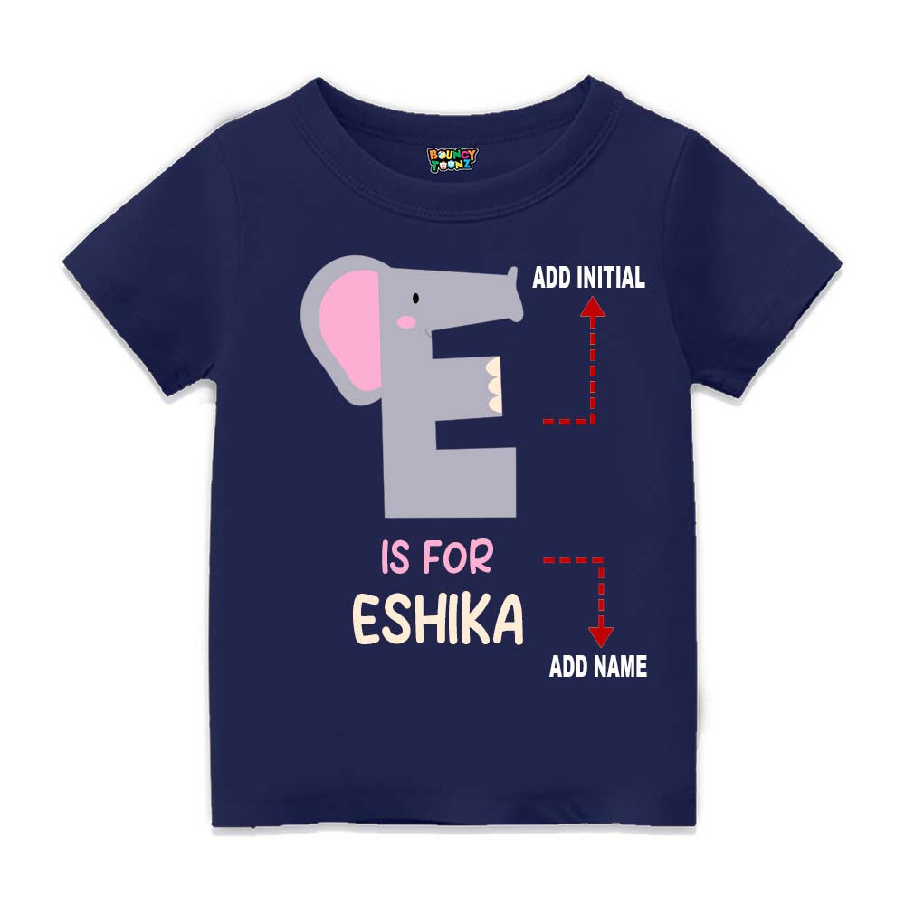 Alphabet  E Customised T Shirt