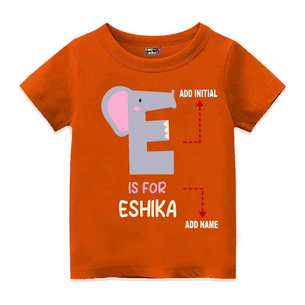 Alphabet  E Customised T Shirt