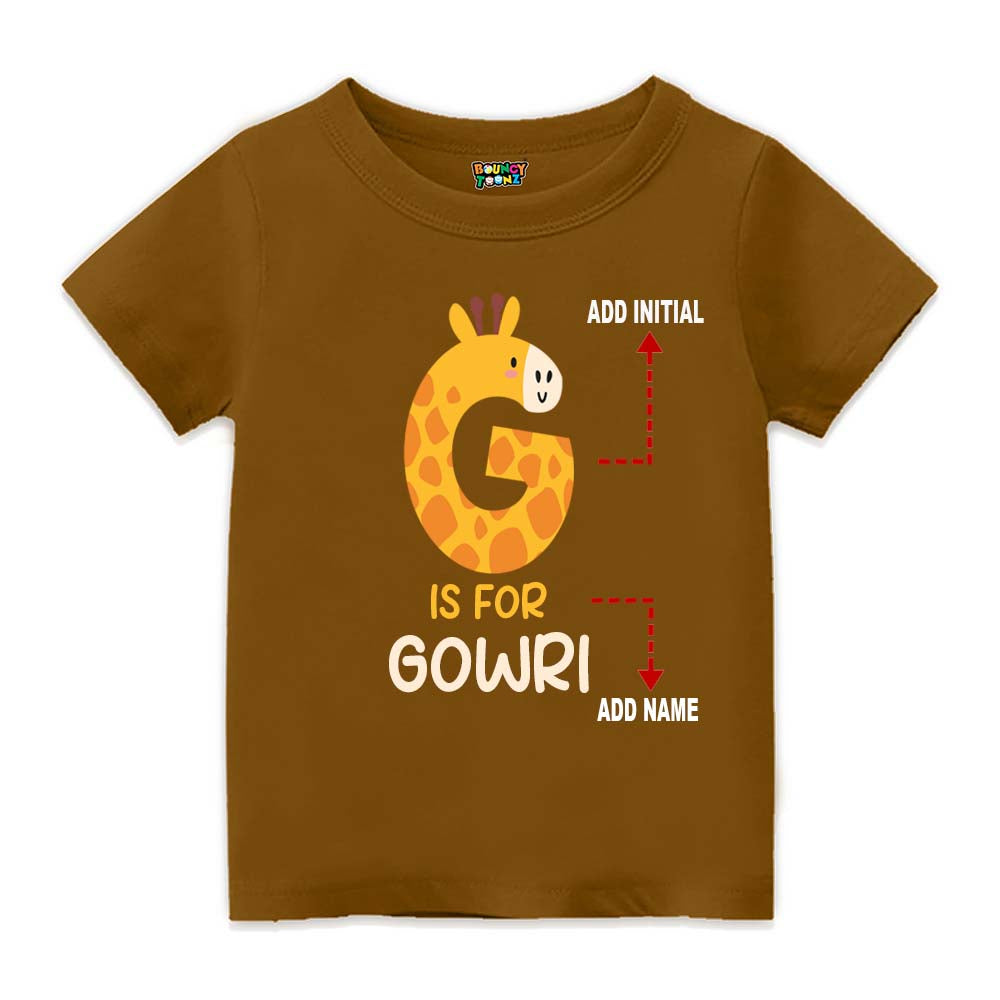 Alphabet  G Customised T Shirt
