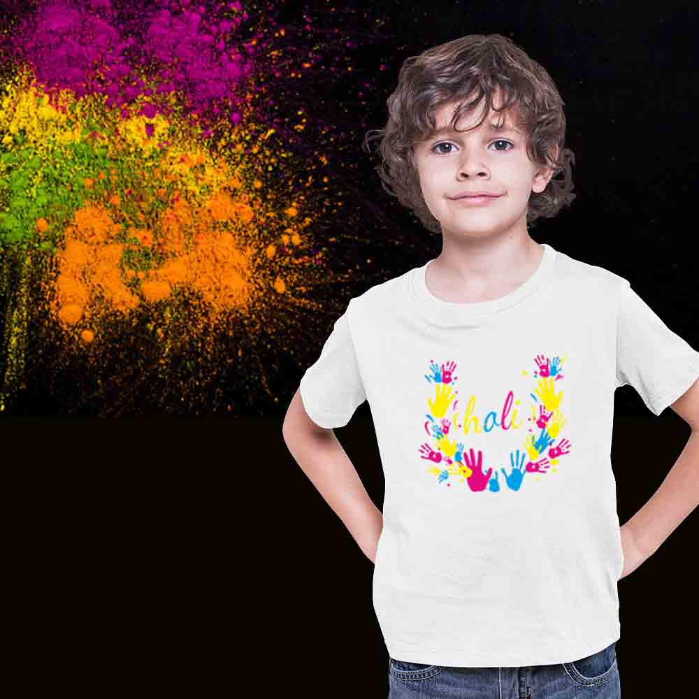 Holi Matching Tshirts (Set of 2 3 4 5 ) - White
