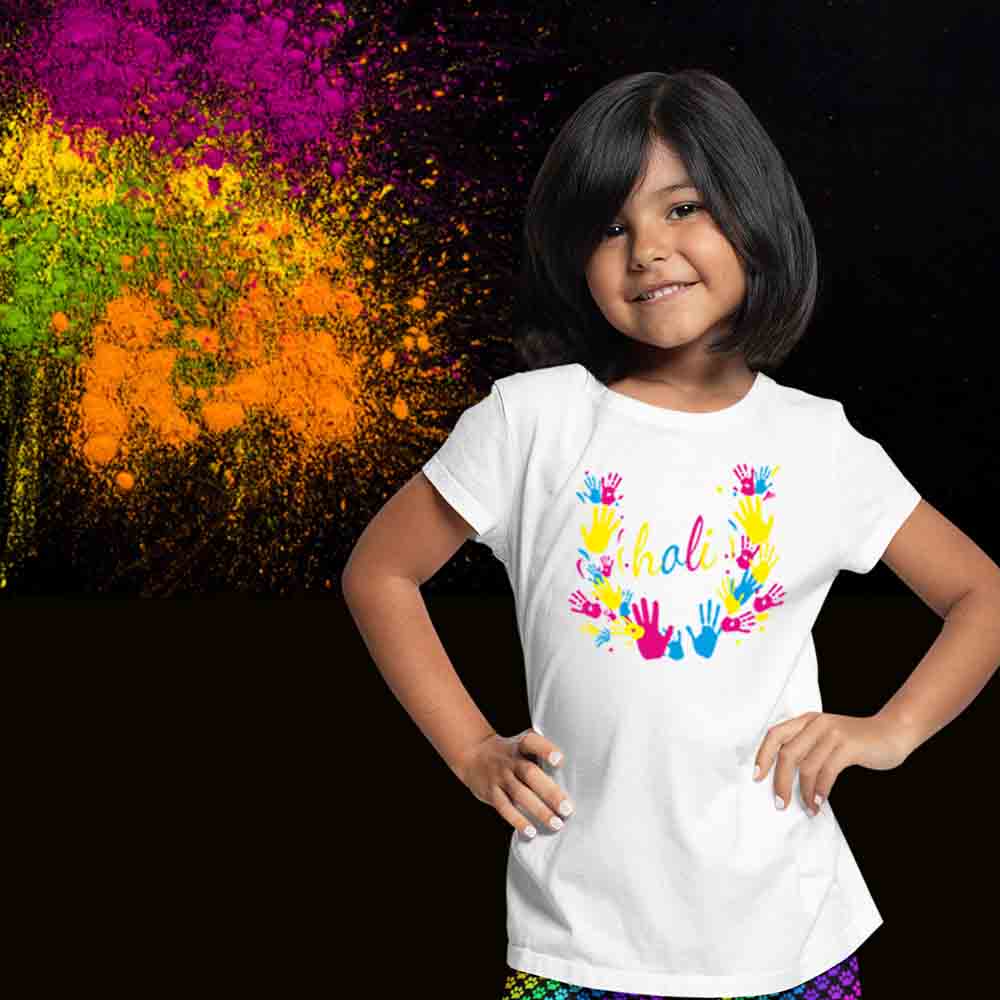 Holi Matching Tshirts (Set of 2 3 4 5 ) - White