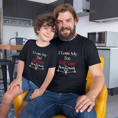 I love Dad Son This Much Matching T-Shirt Customized Name