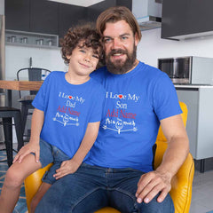 I love Dad Son This Much Matching T-Shirt Customized Name