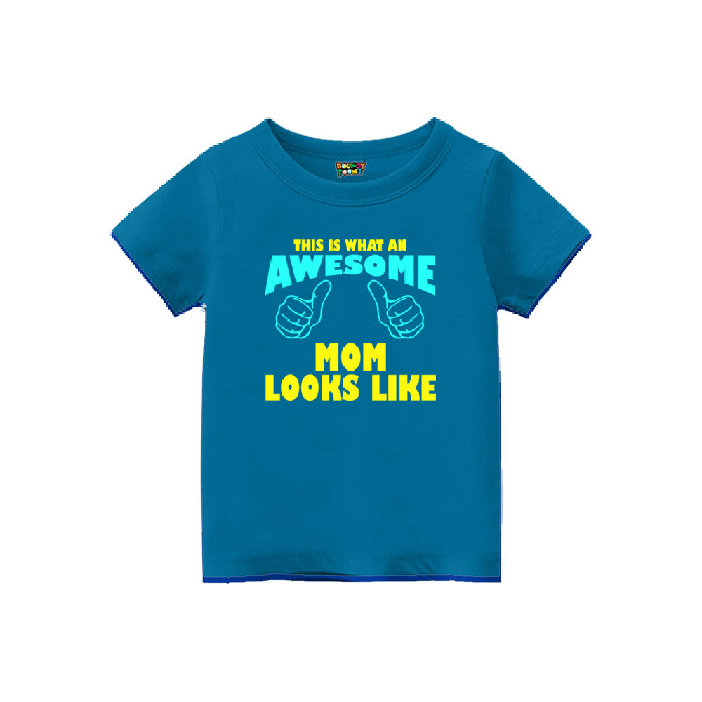 First Mother's Day kids customised T-shirts Indigo Blue