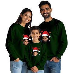 Christmas Hat Photo Printed Christmas Sweatshirts