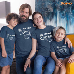 I'm Her King Queen, I'm His Queen Prince Princess Family T-Shirts Set of 3 and 4