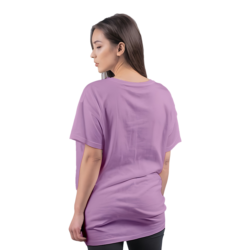 Drop Shoulder Women's Plain T Shirt-Lavender