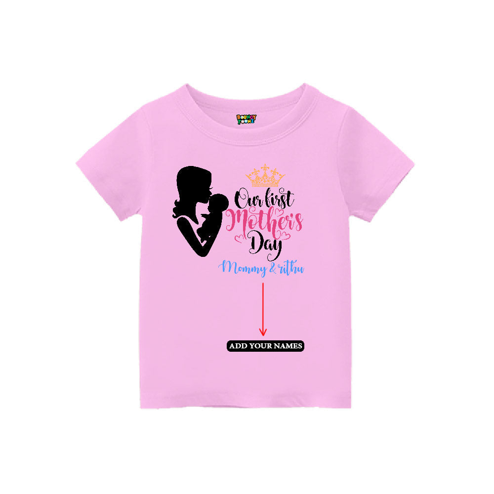 First Mother's Day kids customised T-shirts for Pink