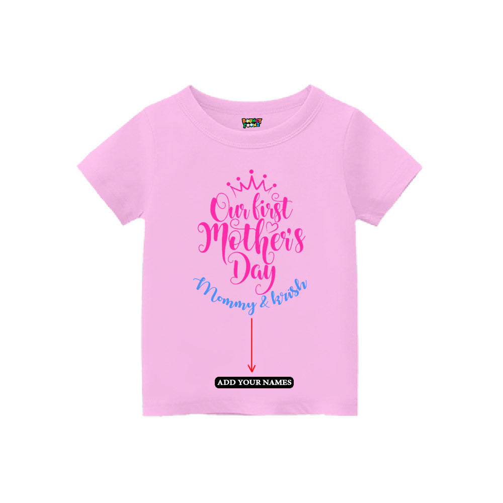 First Mother's Day kids customised T-shirts for Pink