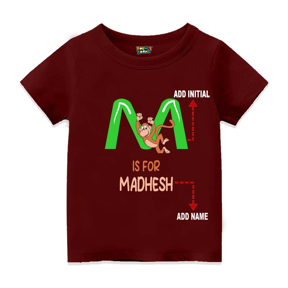 Alphabet M  Customised T Shirt