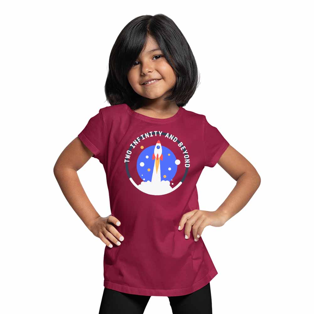 I Am Two Rocket Designed Birthday Theme Kids T-shirt