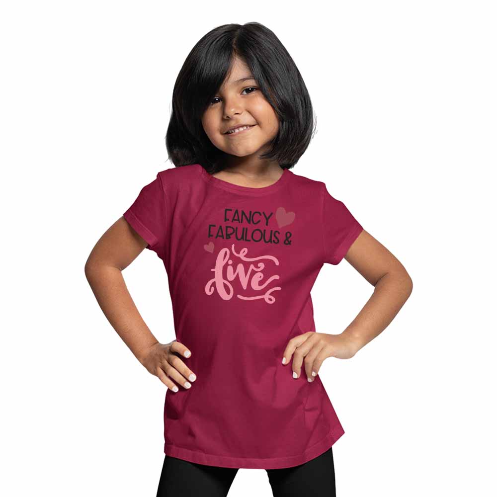 Fancy Fabulous Style 5th Birthday Theme Kids T-shirt