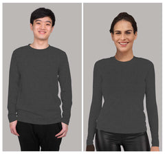 Charcoal Plain T-shirt for Men and Women Full Sleeve
