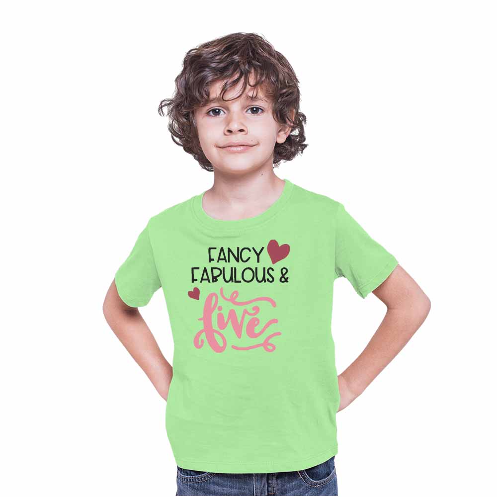 Fancy Fabulous Style 5th Birthday Theme Kids T-shirt