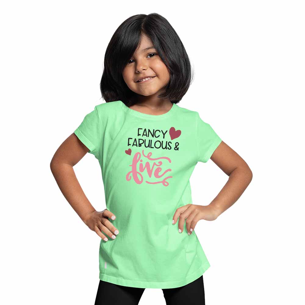 Fancy Fabulous Style 5th Birthday Theme Kids T-shirt