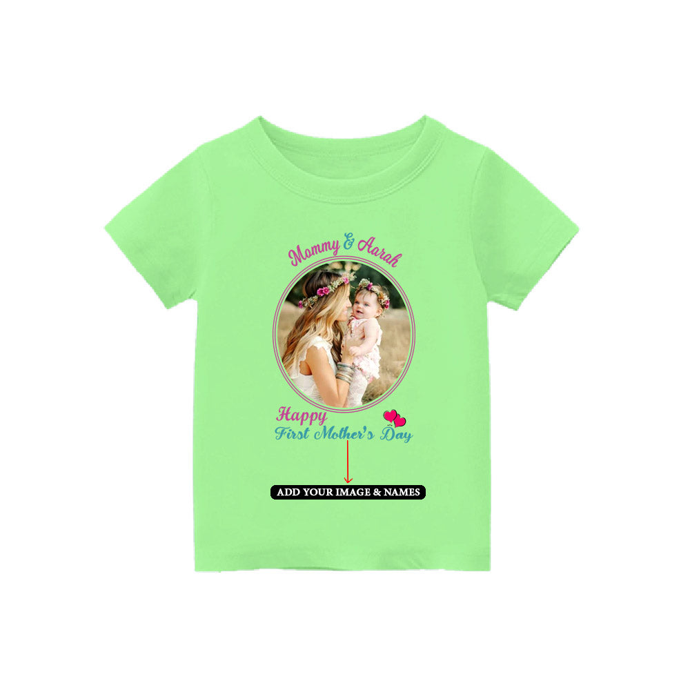 First Mother's Day kids customised T-shirts for Mint Green