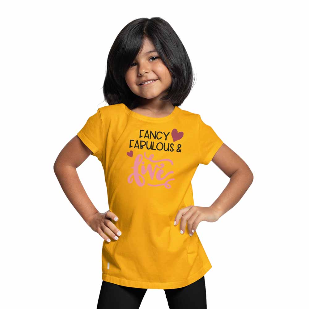 Fancy Fabulous Style 5th Birthday Theme Kids T-shirt
