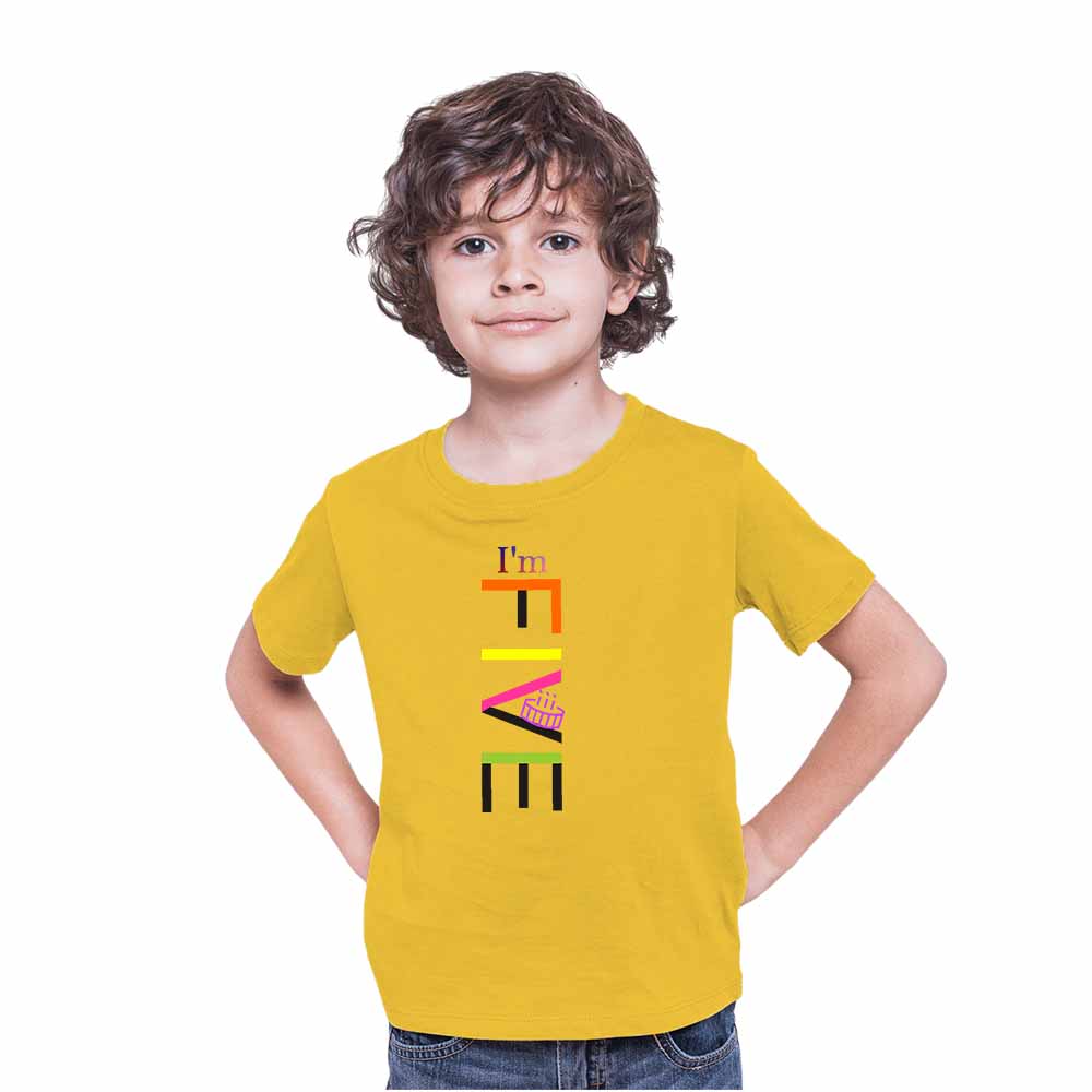 Five Sticky Designed 5th Birthday Theme Kids T-shirt